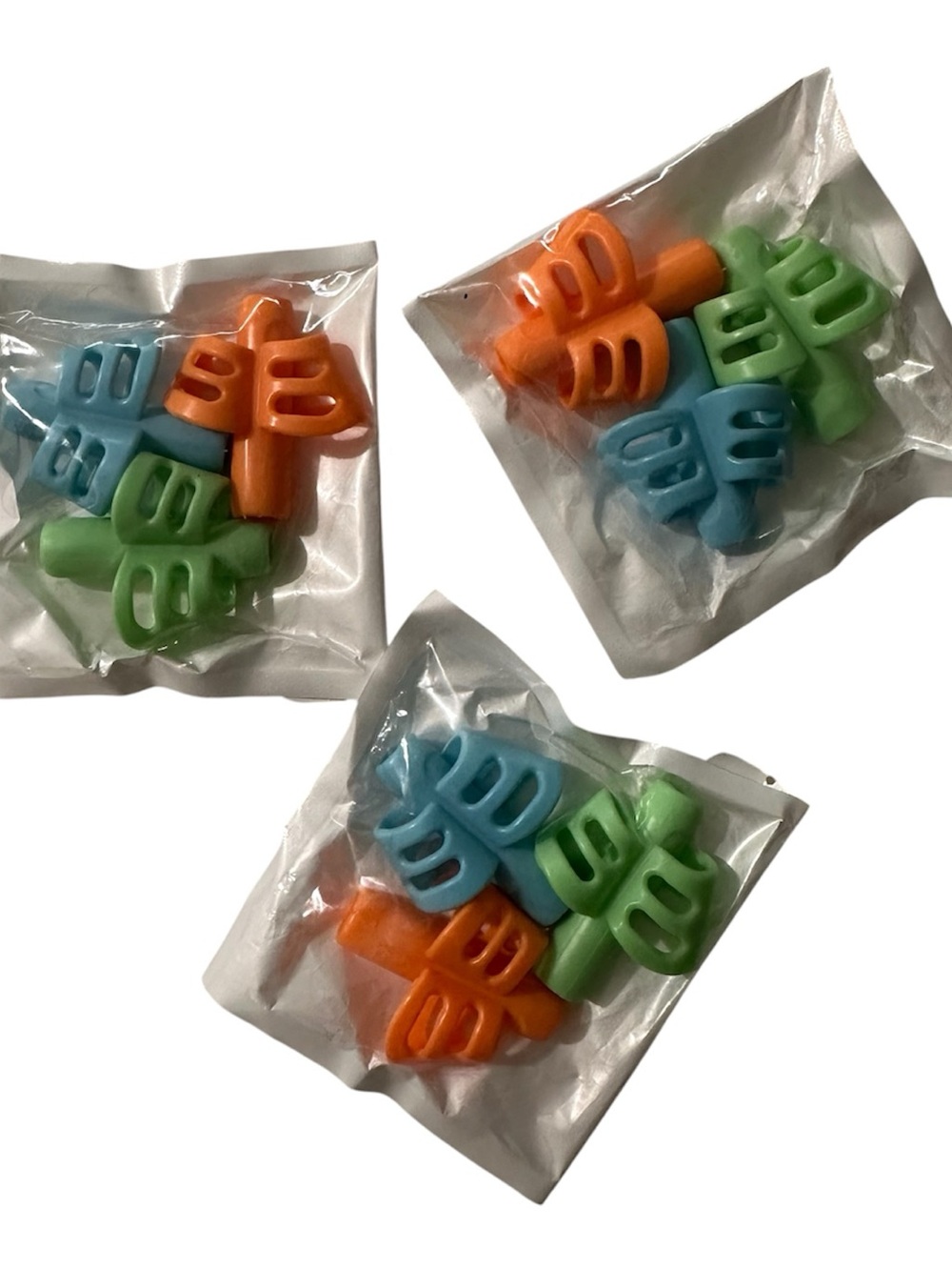 Kids Colorful Pencil Grip Handwriting Help Set of 3 - Orange, Blue, Green NEW
